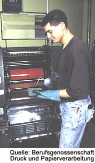 Foto: Reinigung einer Druckmaschine
