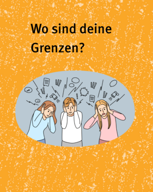 Wo sind deine Grenzen? Bild von drei Personen, die sich erschöpft an den Kopf greifen