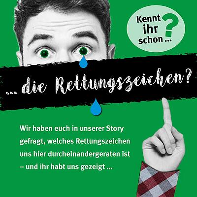 Kennt ihr schon die Rettungszeichen? Wir haben euch in unserer Story gefragt, welches Rettungszeichen uns hier durcheinandergeraten ist – und ihr habt uns gezeigt ...