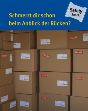 Safety Snack: Schmerzt dir schon beim Anblick der Rücken? Bild von aufeinander gestapelten Paketen